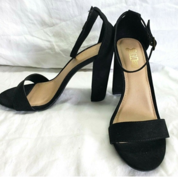Brash Shoes Faux Suede 4" Block Heel - Picture 4 of 4